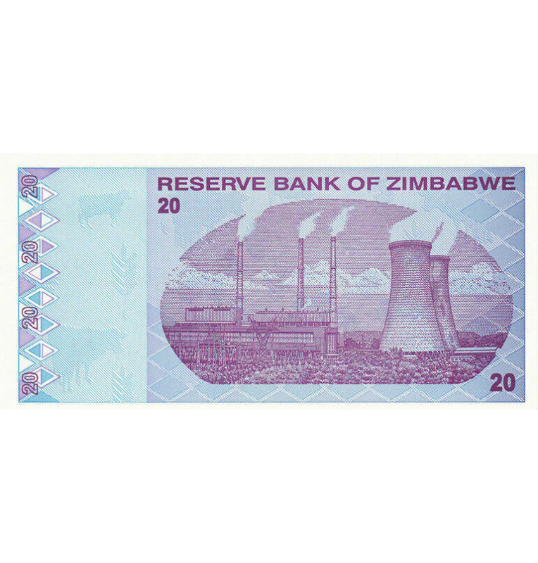 Zimbabwe20 Dollars 2009 Pick 95